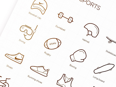 A set of icons about sports