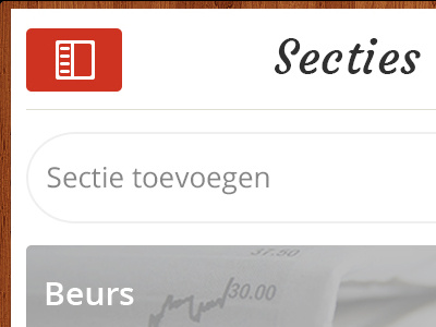 Mobile sections and Settings (modal) app clean html5 mobile modal red sections settings ui web window