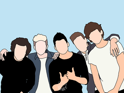 A Portrait of One Direction ✨ cartoon illustration minimalist portrait vector