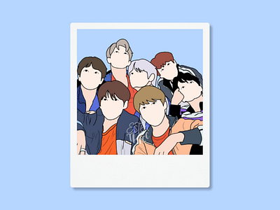 BTS in A Polaroid Illustration illustration minimalist polaroid simple vector