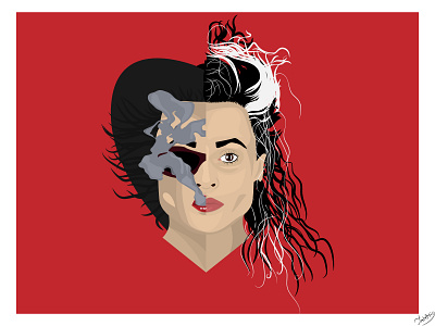 Marla x Bellatrix fightclub harrypotter illustration vector