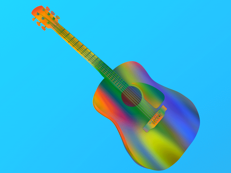 Drunk Guitar 3d animation cinema4d daily everyday gif guitar motion design