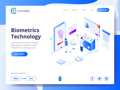 Modern UI Design for Web App - Biometrics Technology app design minimal minimalist design modern design ui ux web website website concept website design