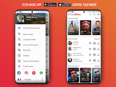 Fleed Music App Light app fleedmusic fleedtech mobile app design mobile design photoshop ui ux