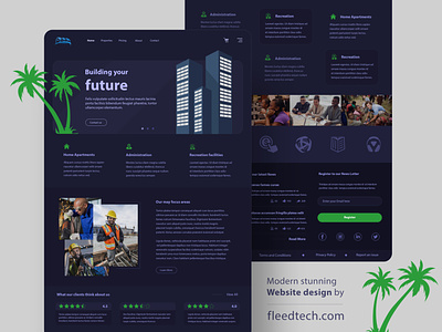 House Building Company - UI Design darkmode fleedtech ui uidesign ux uxdesign website concept website design