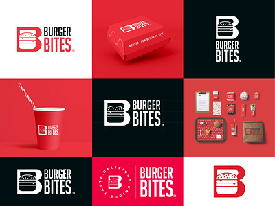 Burger Bites adobe illustrator branding burger logo creative logo design graphic design letter logo lettermark logo logo design logo inspiration logos visual identity