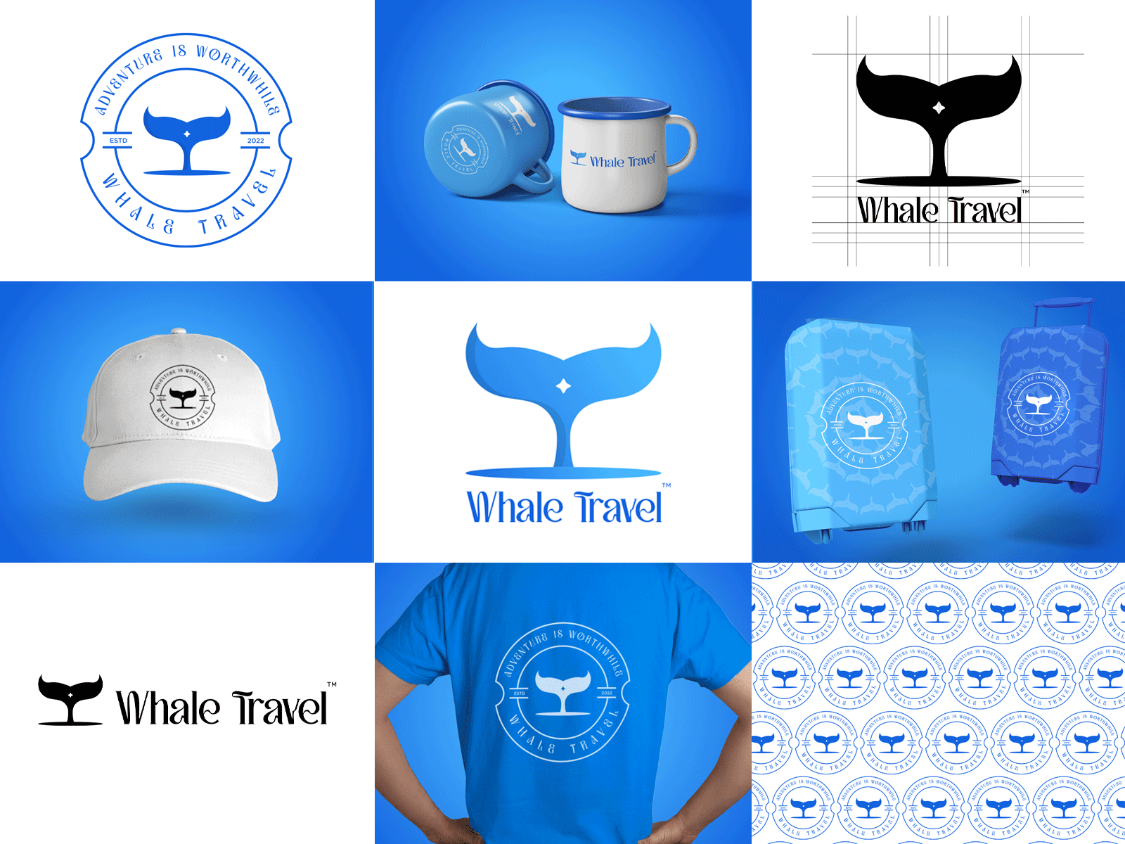 Whale Travel adobe illustrator brand branding creative logo design graphic design identity illustrator logo logo design logo inspiration logos travel travel logo visual identity