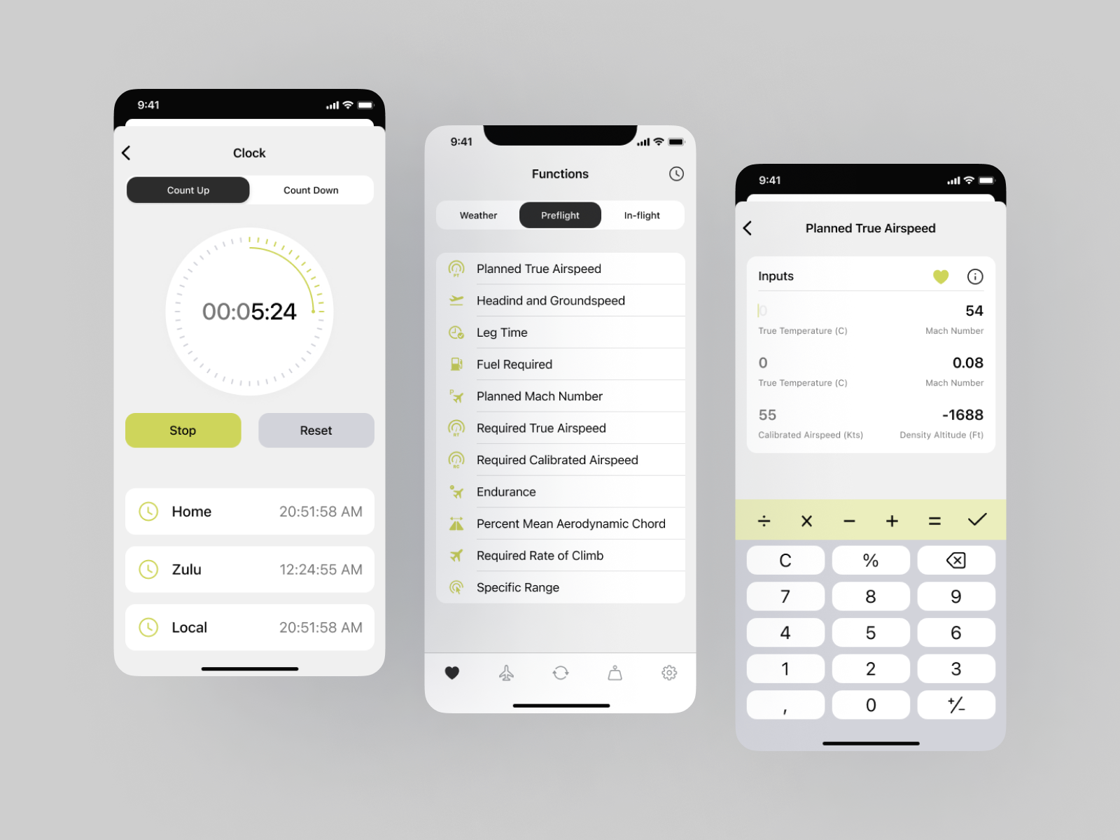 Aviation calculator app by Виктория Самокар on Dribbble