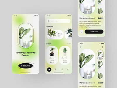 Plants app app appdesign application design mobile plantapp plants ui ux