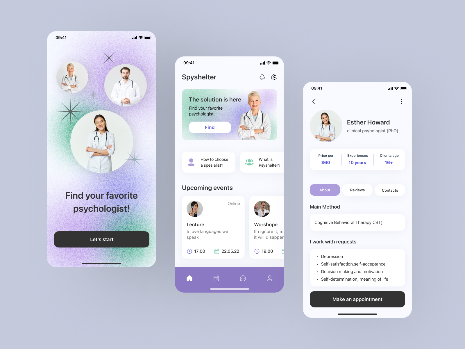 Medical app by Виктория Самокар on Dribbble