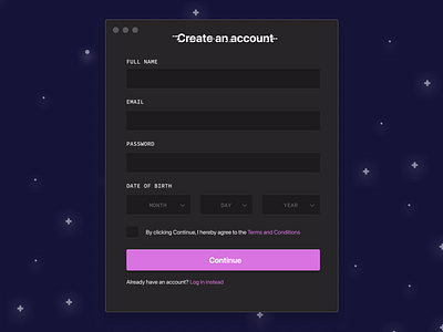 DailyUI 001 - Sign Up (desktop app)