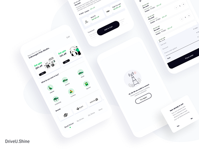 DriveU Shine car interface product product design prototype ui ux wash