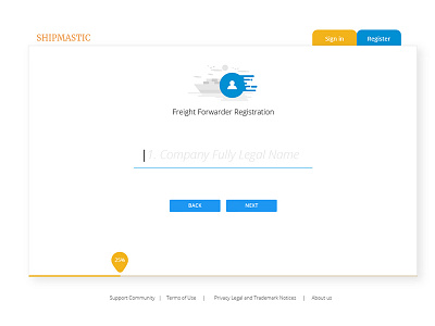 Registration from UI desing branding illustration interface shipping user