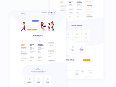 Job Portal app brand design flat illustration type ui ux vector web website