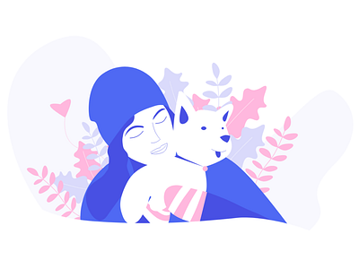 Good vibes of the day 4 2d character clean design dog illustration interface ios love minimal ui ux vector vishvector web