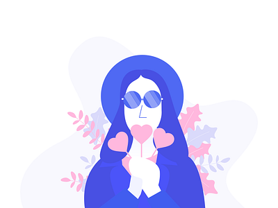 Good vibes of the day 7 2d app character clean design girl character illustration ui vector web