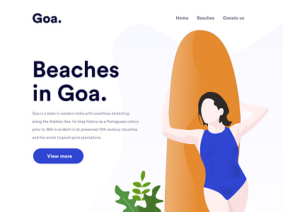 Goa beaches clean design illustration interface ui web