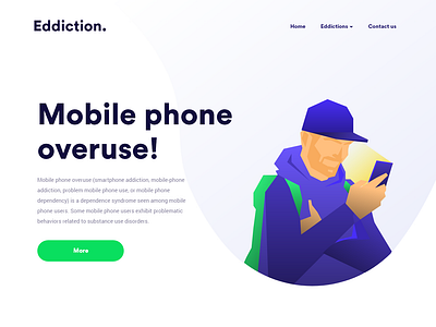 Mobile phone overuse character clean design illustration interface ui ux vector web