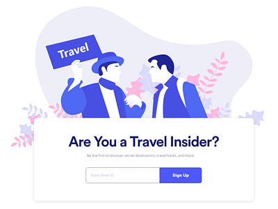 Travel Sign up Form! clean design illustration interface ui ux vector web