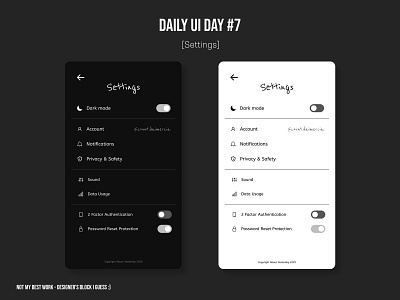 Daily UI Day 7 - Settings