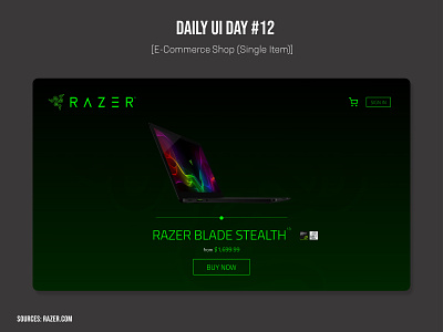 Daily UI Day 12 - E-Commerce (Single Item) abodexd adobe dailyui design razer razerblade ui uidaily uidesign xd xddailychallenge