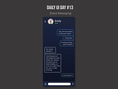 Daily UI Day 13 - Direct Messaging abodexd adobe dailyui design direct messaging ui uidaily uidesign xd xddailychallenge