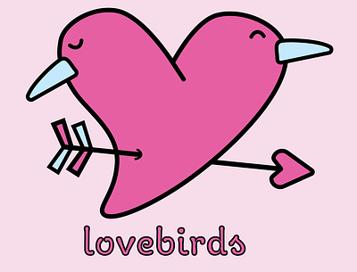 Lovebirds branding design flat icon illustration logo minimal