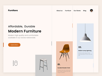 Furnitora - Furniture Website exploration figma furniture minimal ui