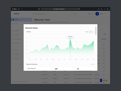 Shiply Shipment Report Dashboard