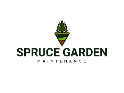 Spruce Garden Maintenance logo design brown design garden gardener grass green illustration logo maintenance spruce tree vector
