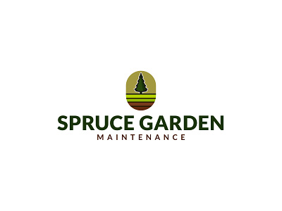 Spruce Garden Maintenance brown design garden gardener green logo maintenance spruce tree vector