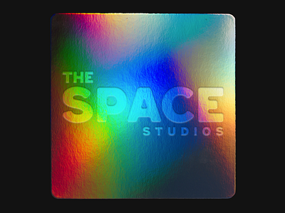 The Space Studios Logo branding design illusion illustrator iridescent logo rainbow shiny sticker typography ui ux