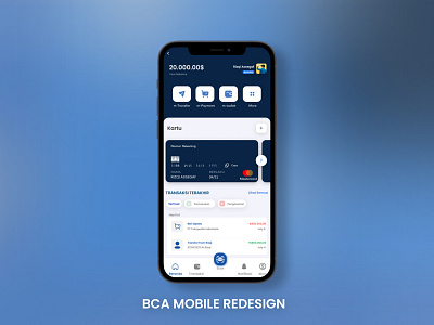 BCA Mobile Redesign app bank design minimal phone ui