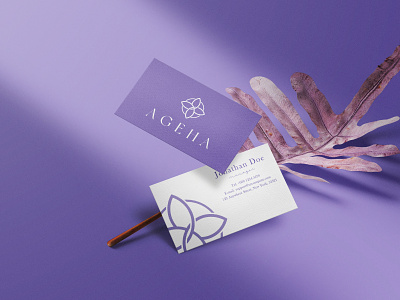 AGEHA BRANDING beauty branding butterfly fly logo logotype luxury violet