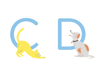 C is for Cat; D is for Dog