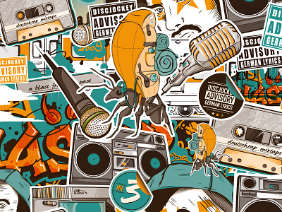 Dj Blastar Mashup dj hiphop illustration mixtape music rap