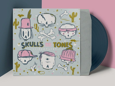 Skulls and tones adobefresco doodle iampommes illustration ipad ipad pro madewithcolorscafe mannheim music playlist pommes skull skull art skulls spotify tones typography vector