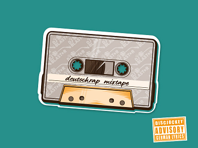 Mixtape dj german hip hop illustration mixtape music old school rap retro vector