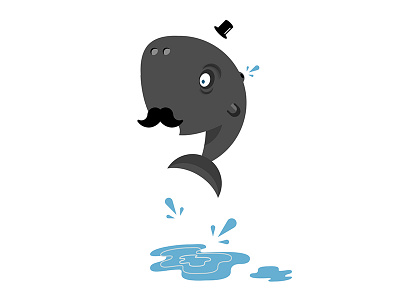 Happy monday animal assemblyapp beard design fun happy illustration iphone monday mustache vector whale