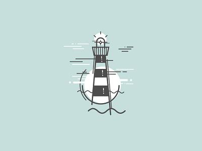 The lighthouse assamblyapp circle design digital doodle graphic illustration iphone lighthouse logo vector water