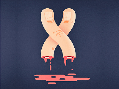 Fingers 'X'-ed for 36 days of type 36days x 36daysoftype illustration letter lettering mannheim number pommes type typography vector x