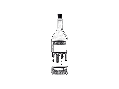 Bottle of ... blackwork bottle dots dotwork drops iampommes illustration illustrator ink mannheim pommes wine