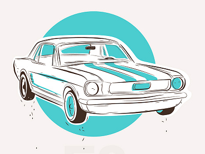 Ford Mustang car ford illustration mannheim minimal mustang oldtimer pommes poster vector