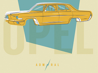 Opel Admiral admiral car germany iampommes illustration illustrator mannheim opel pommes vector