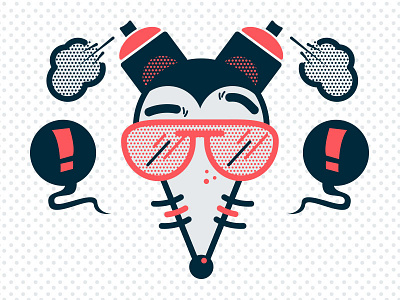 Oh, it's a mouse... cans clean design graffiti halftone illustration logo mouse sunglass vector