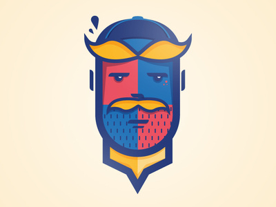 Dandy beard character dandy graphic hipster iampommes illustrated logo illustration keyvisual logo logo design pommes vector