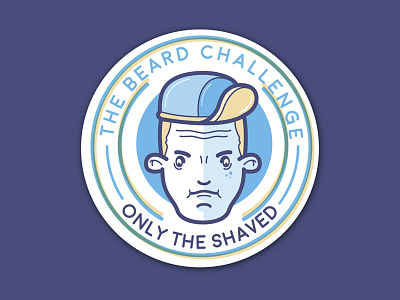 Only the shaved batch batch beard bicycle challenge character commisioned design hipster iampommes illustrated logo illustration logo pommes rejected shaved