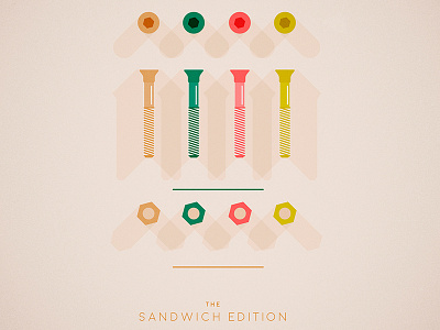 Hardware setup "sandwich edition" bread fun hardware illustration ketchup linited edition mustard salad sandwich screws skateboard skateboarding tools vector