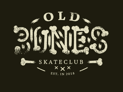 Old Bones Skateclub logo bones club iampommes illustration lettering logo logodesign mannheim pommes skateboard skateboarding skateclub typography vector vintage