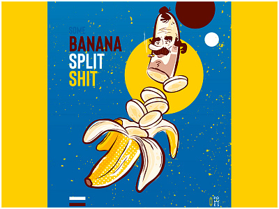 Some banana split shit banana bananasplitshit character character art character design chiquita fun iampommes illustration illustrator mannheim pommes smoking vector